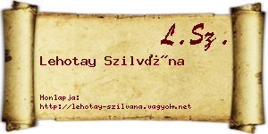 Lehotay Szilvána névjegykártya